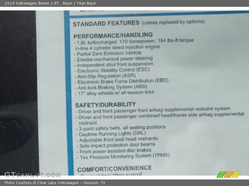 Black / Titan Black 2014 Volkswagen Beetle 1.8T