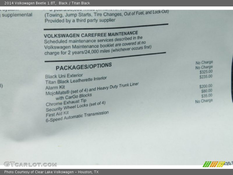 Black / Titan Black 2014 Volkswagen Beetle 1.8T