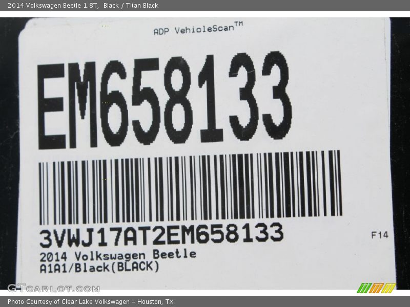 Black / Titan Black 2014 Volkswagen Beetle 1.8T
