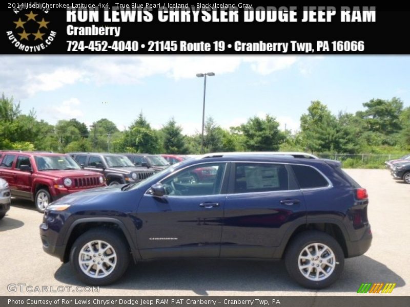 True Blue Pearl / Iceland - Black/Iceland Gray 2014 Jeep Cherokee Latitude 4x4