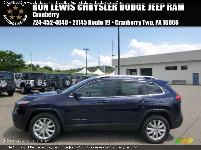 True Blue Pearl / Iceland - Black/Iceland Gray 2014 Jeep Cherokee Limited 4x4