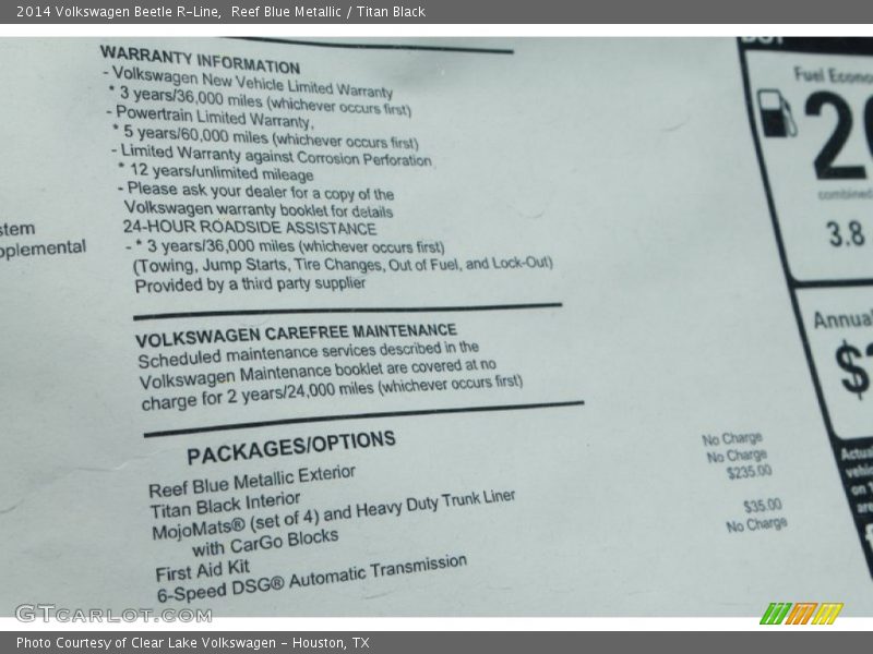 Reef Blue Metallic / Titan Black 2014 Volkswagen Beetle R-Line