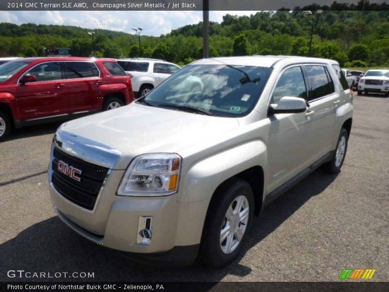 Champagne Silver Metallic / Jet Black 2014 GMC Terrain SLE AWD