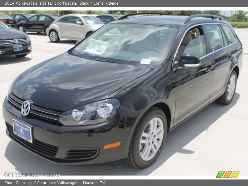 Black / Cornsilk Beige 2014 Volkswagen Jetta TDI SportWagen