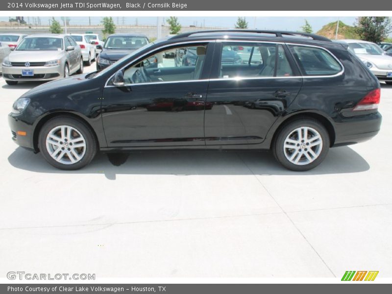 Black / Cornsilk Beige 2014 Volkswagen Jetta TDI SportWagen