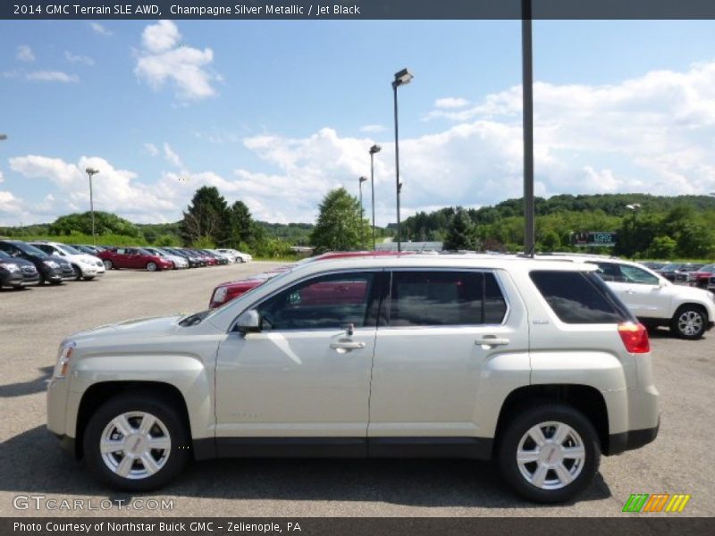Champagne Silver Metallic / Jet Black 2014 GMC Terrain SLE AWD