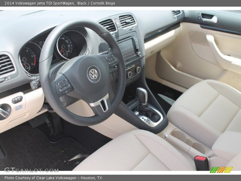 Black / Cornsilk Beige 2014 Volkswagen Jetta TDI SportWagen