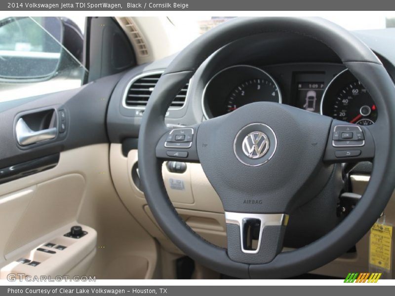 Black / Cornsilk Beige 2014 Volkswagen Jetta TDI SportWagen