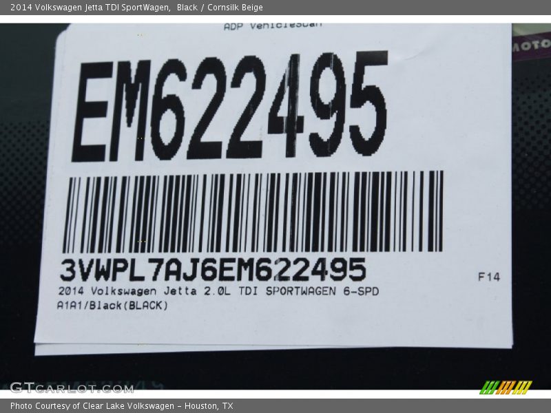 Black / Cornsilk Beige 2014 Volkswagen Jetta TDI SportWagen