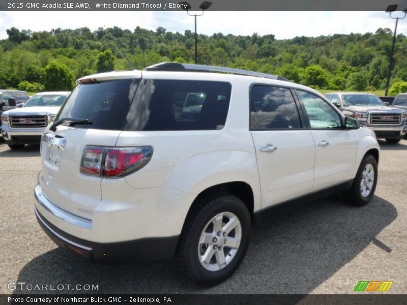 White Diamond Tricoat / Ebony 2015 GMC Acadia SLE AWD
