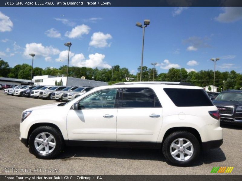 White Diamond Tricoat / Ebony 2015 GMC Acadia SLE AWD