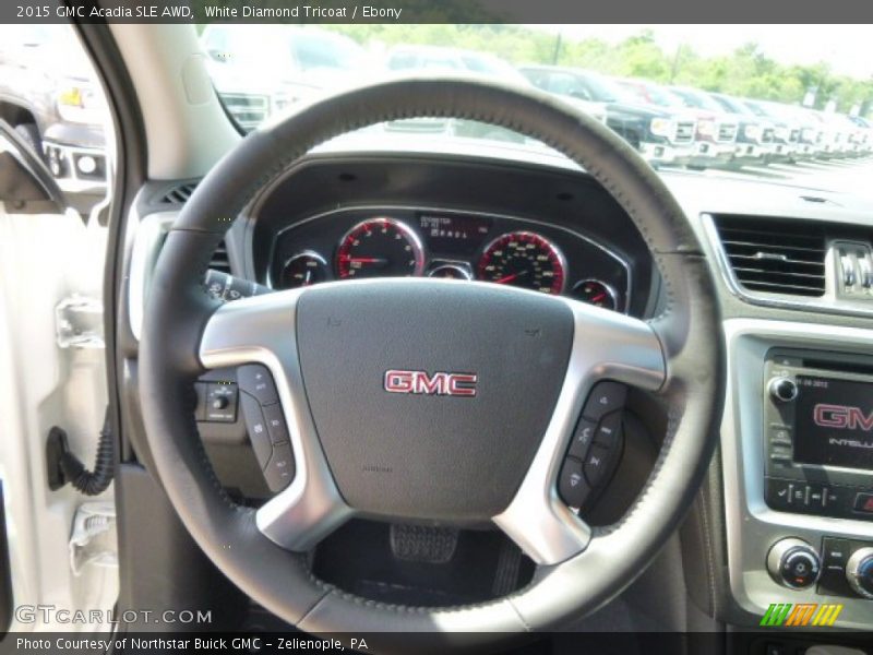 White Diamond Tricoat / Ebony 2015 GMC Acadia SLE AWD