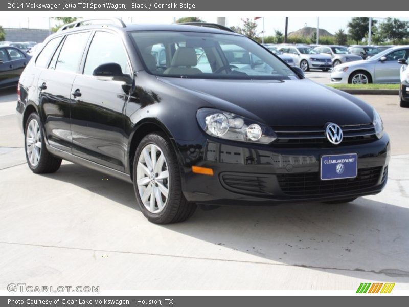Black / Cornsilk Beige 2014 Volkswagen Jetta TDI SportWagen