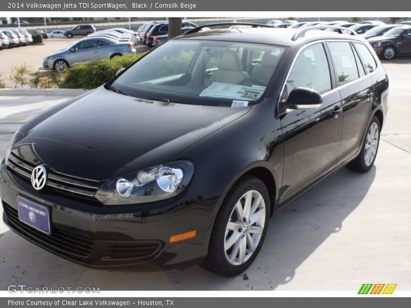 Black / Cornsilk Beige 2014 Volkswagen Jetta TDI SportWagen