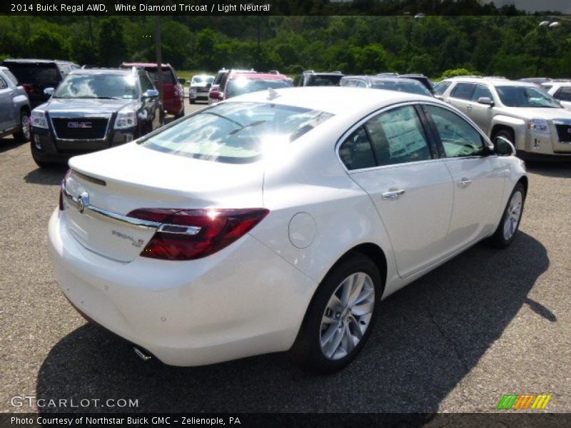White Diamond Tricoat / Light Neutral 2014 Buick Regal AWD