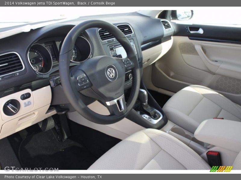 Black / Cornsilk Beige 2014 Volkswagen Jetta TDI SportWagen