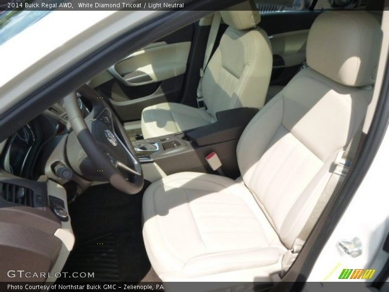 White Diamond Tricoat / Light Neutral 2014 Buick Regal AWD