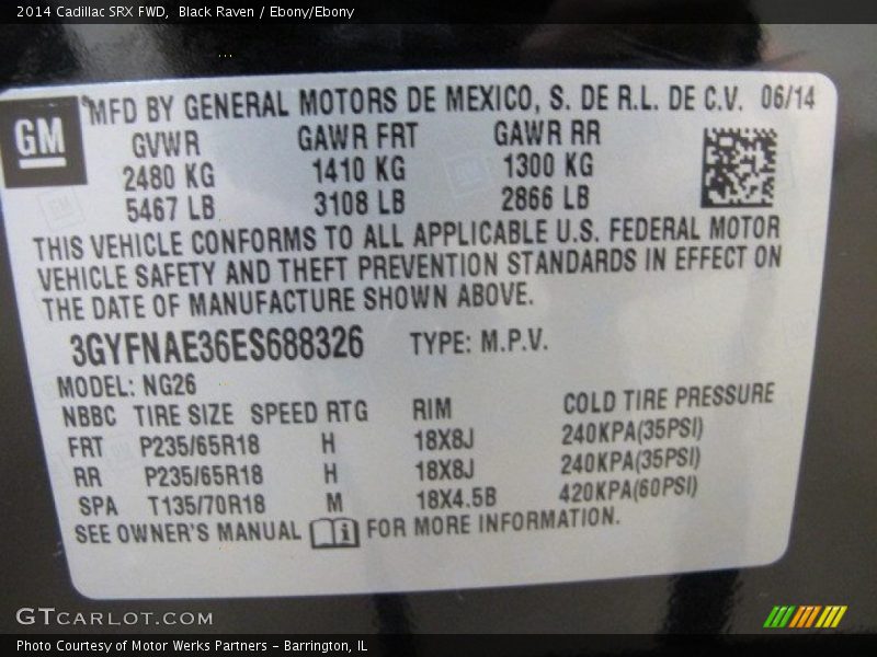 Black Raven / Ebony/Ebony 2014 Cadillac SRX FWD