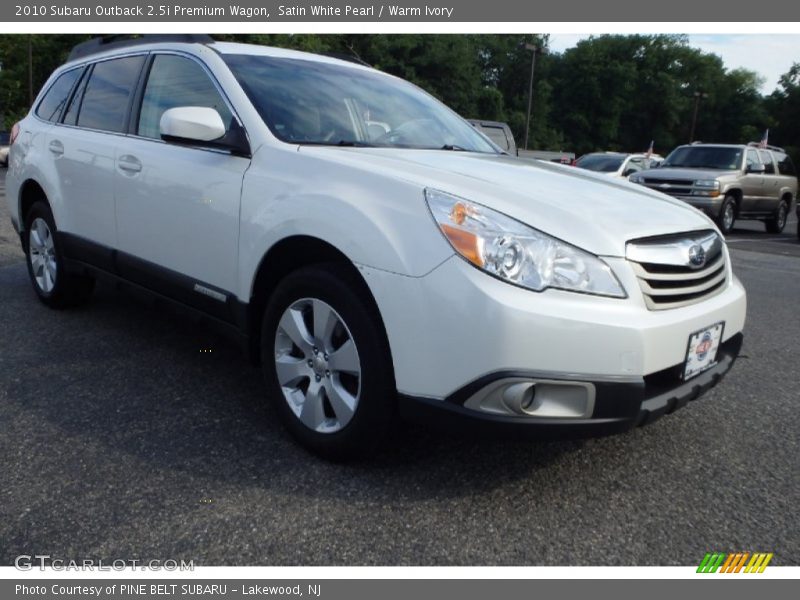 Satin White Pearl / Warm Ivory 2010 Subaru Outback 2.5i Premium Wagon
