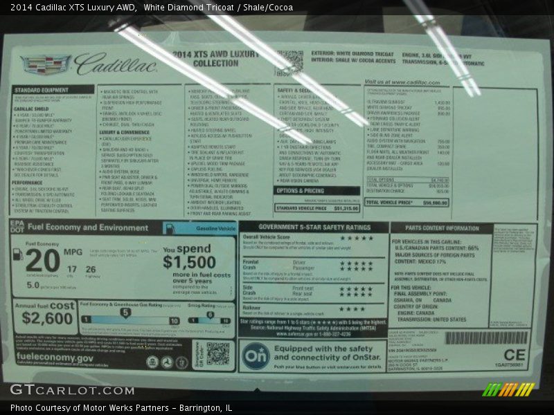 White Diamond Tricoat / Shale/Cocoa 2014 Cadillac XTS Luxury AWD