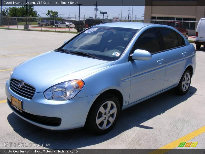 Ice Blue / Beige 2008 Hyundai Accent GLS Sedan