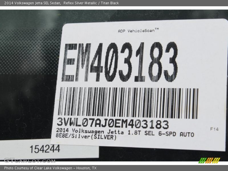 Reflex Silver Metallic / Titan Black 2014 Volkswagen Jetta SEL Sedan