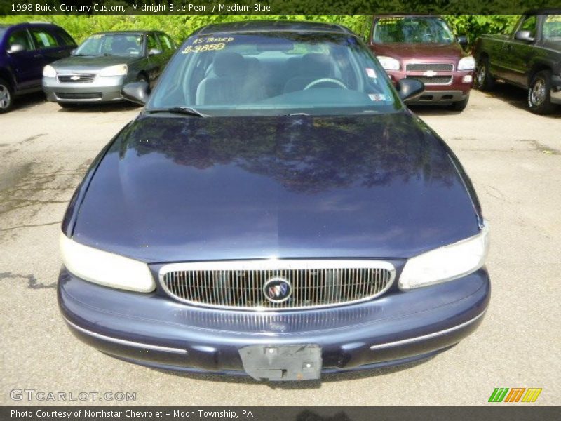 Midnight Blue Pearl / Medium Blue 1998 Buick Century Custom