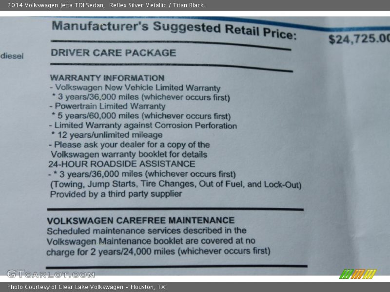 Reflex Silver Metallic / Titan Black 2014 Volkswagen Jetta TDI Sedan