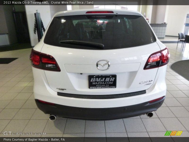 Crystal White Pearl Mica / Sand 2013 Mazda CX-9 Touring AWD