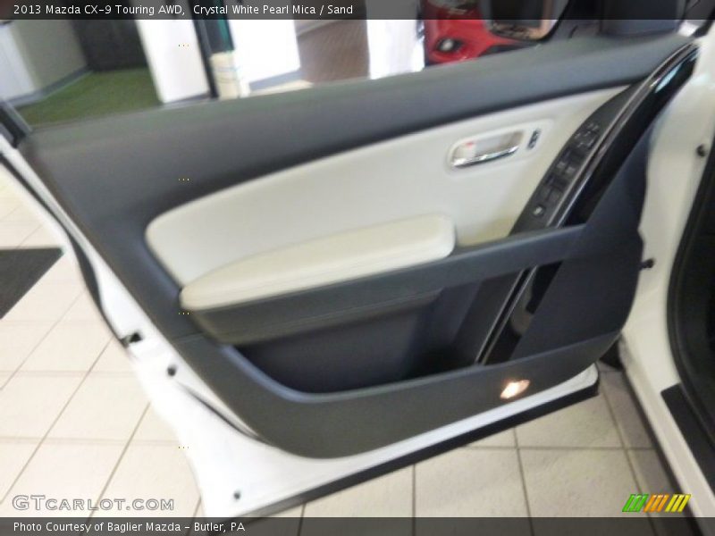 Crystal White Pearl Mica / Sand 2013 Mazda CX-9 Touring AWD