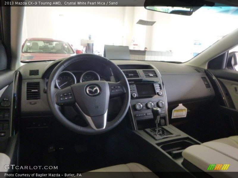 Crystal White Pearl Mica / Sand 2013 Mazda CX-9 Touring AWD
