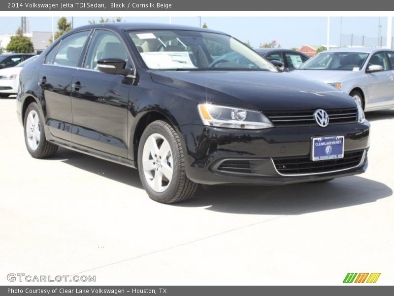 Black / Cornsilk Beige 2014 Volkswagen Jetta TDI Sedan