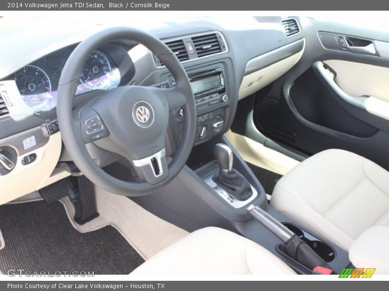 Black / Cornsilk Beige 2014 Volkswagen Jetta TDI Sedan