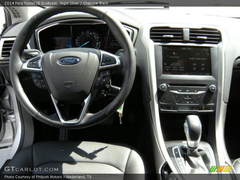 Ingot Silver / Charcoal Black 2014 Ford Fusion SE EcoBoost