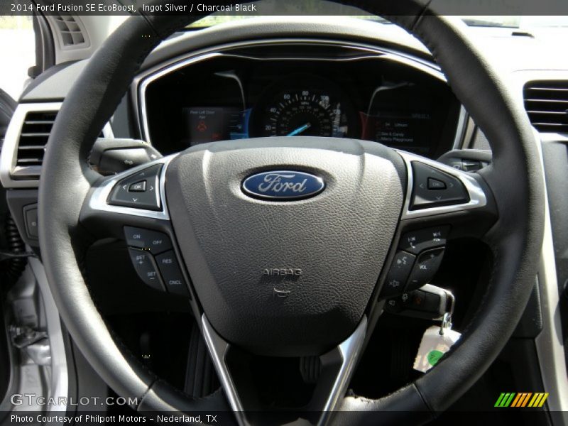 Ingot Silver / Charcoal Black 2014 Ford Fusion SE EcoBoost