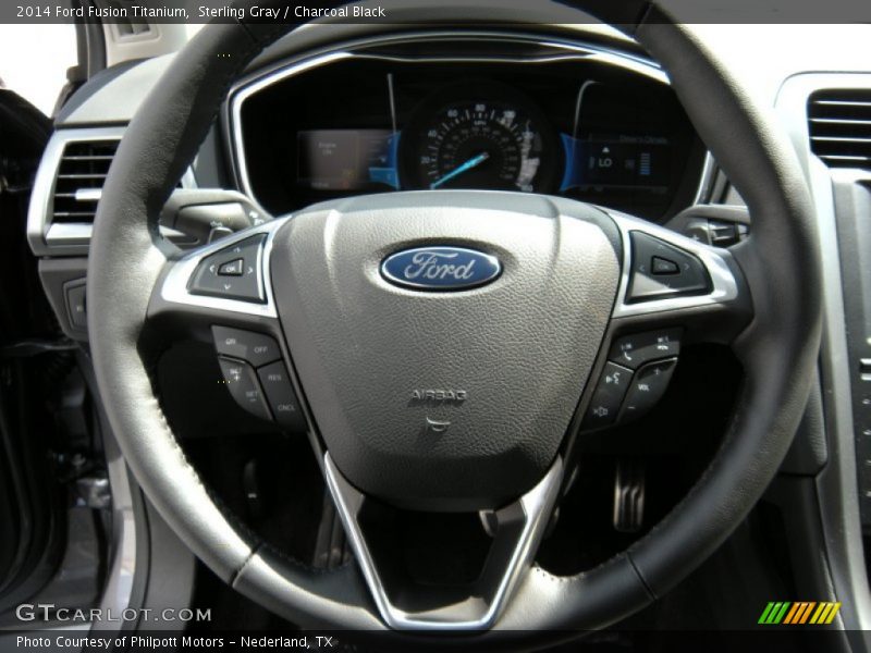 Sterling Gray / Charcoal Black 2014 Ford Fusion Titanium
