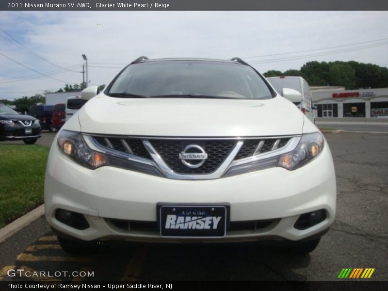 Glacier White Pearl / Beige 2011 Nissan Murano SV AWD