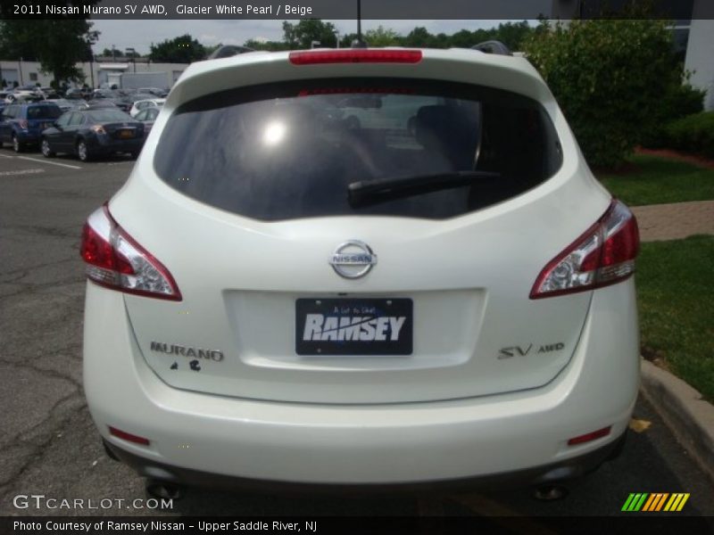 Glacier White Pearl / Beige 2011 Nissan Murano SV AWD