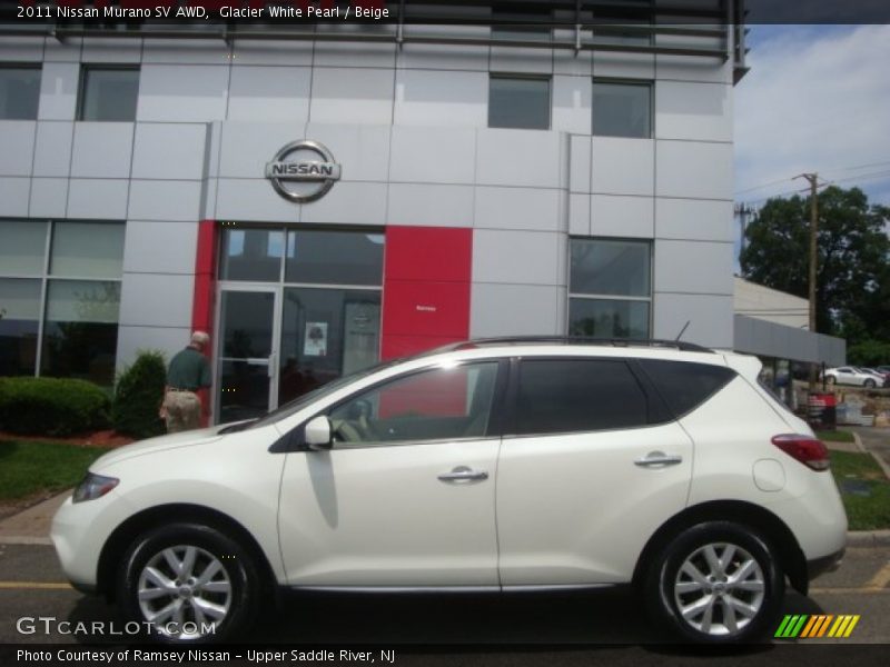 Glacier White Pearl / Beige 2011 Nissan Murano SV AWD