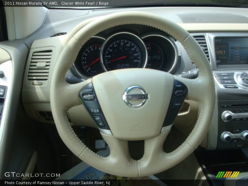 Glacier White Pearl / Beige 2011 Nissan Murano SV AWD