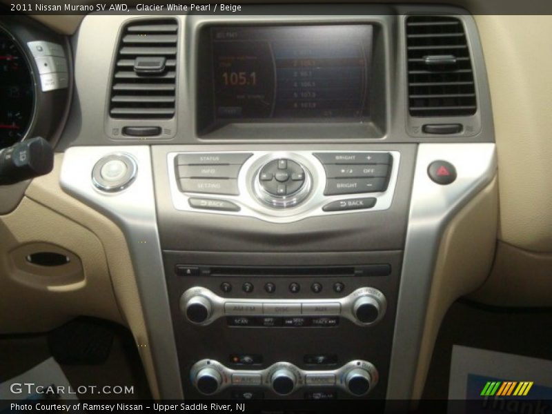Glacier White Pearl / Beige 2011 Nissan Murano SV AWD