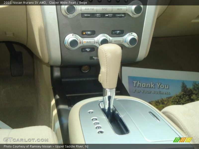 Glacier White Pearl / Beige 2011 Nissan Murano SV AWD