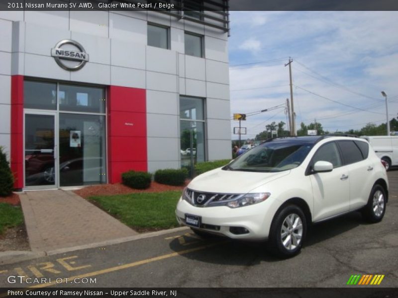 Glacier White Pearl / Beige 2011 Nissan Murano SV AWD