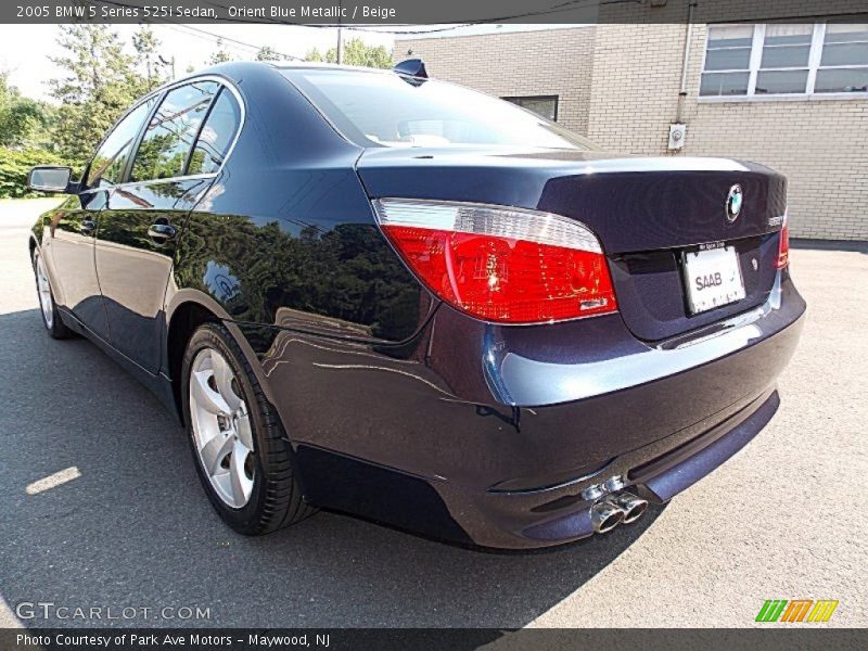 Orient Blue Metallic / Beige 2005 BMW 5 Series 525i Sedan