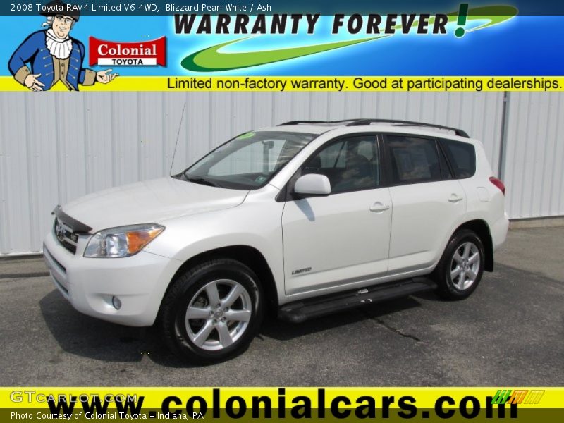 Blizzard Pearl White / Ash 2008 Toyota RAV4 Limited V6 4WD