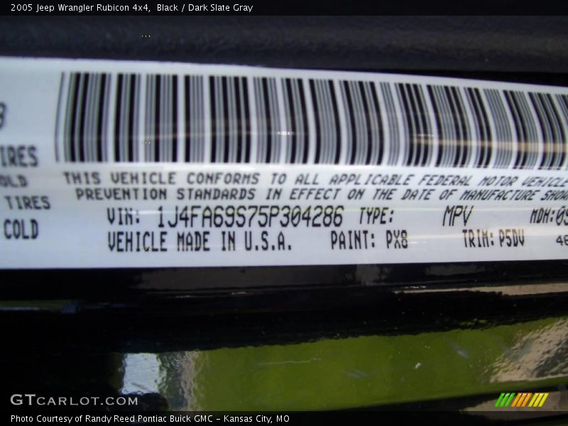 Black / Dark Slate Gray 2005 Jeep Wrangler Rubicon 4x4