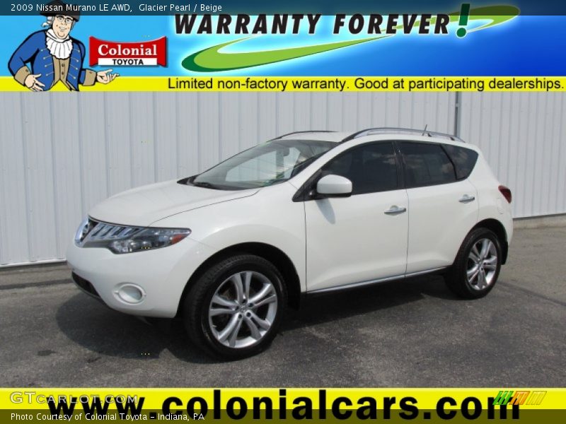 Glacier Pearl / Beige 2009 Nissan Murano LE AWD