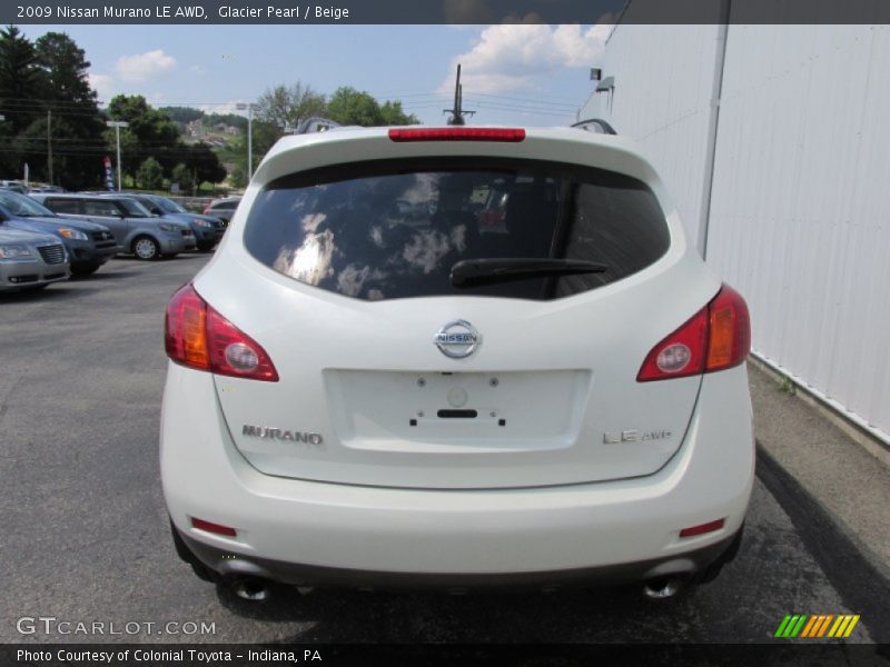 Glacier Pearl / Beige 2009 Nissan Murano LE AWD
