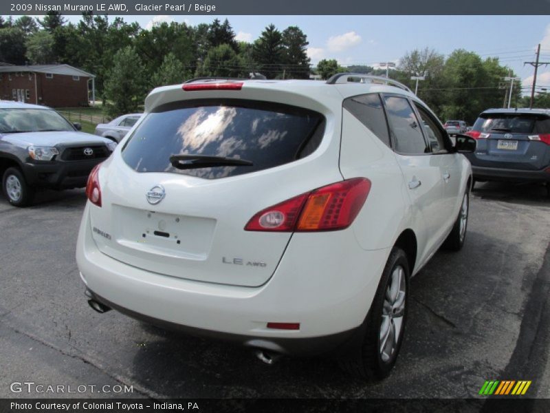 Glacier Pearl / Beige 2009 Nissan Murano LE AWD