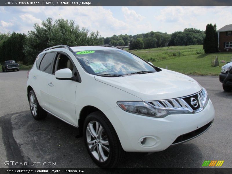 Glacier Pearl / Beige 2009 Nissan Murano LE AWD